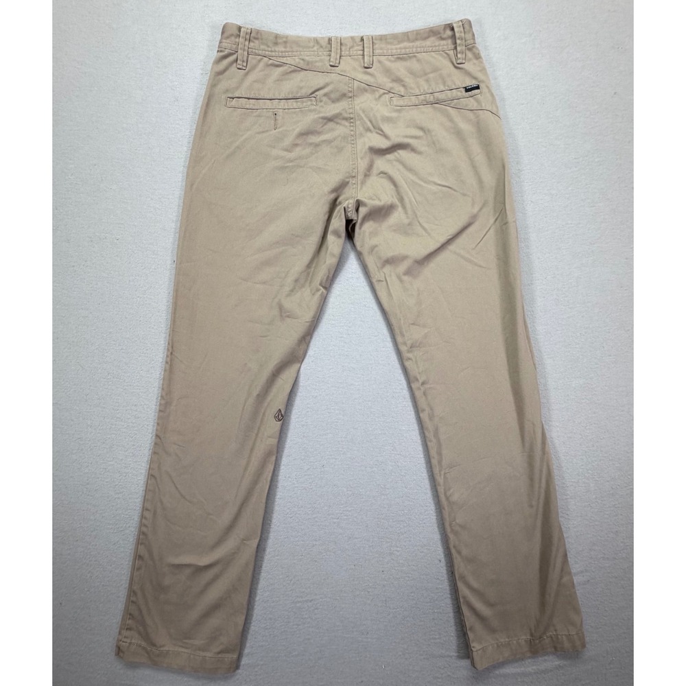 Volcom Mens Chino Pants Modern Fit Khaki Repreve Recycled Twill W33 - Picture 8 of 9